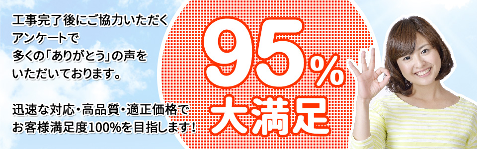 お客様満足度100%を目指します